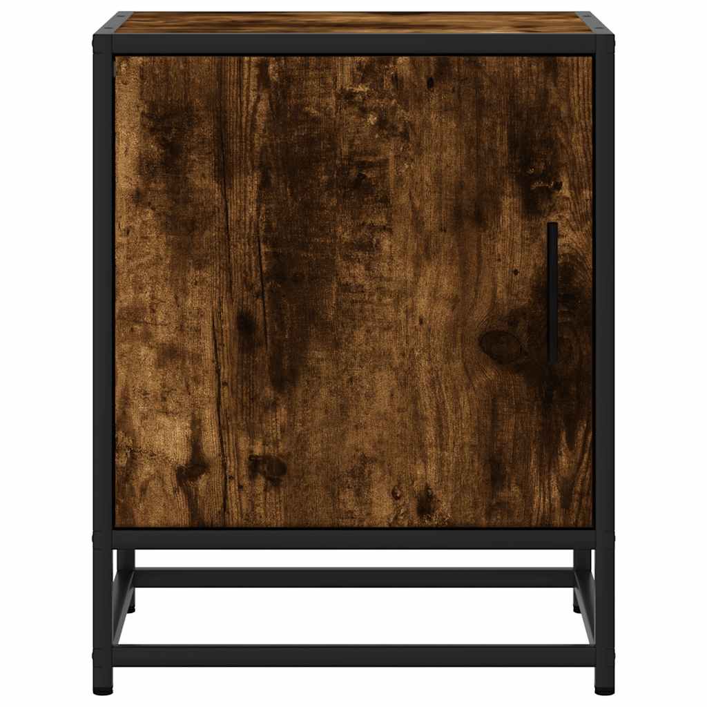 vidaXL Bedside Cabinets 2 pcs Smoked Oak 40x31x50 cm Engineered Wood and Metal