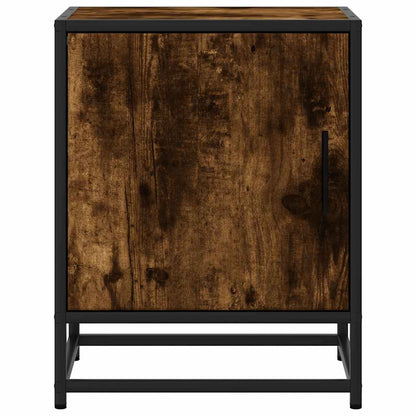 vidaXL Bedside Cabinets 2 pcs Smoked Oak 40x31x50 cm Engineered Wood and Metal