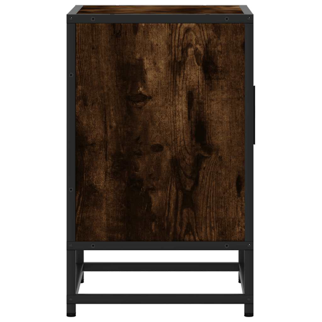vidaXL Bedside Cabinets 2 pcs Smoked Oak 40x31x50 cm Engineered Wood and Metal
