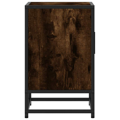 vidaXL Bedside Cabinets 2 pcs Smoked Oak 40x31x50 cm Engineered Wood and Metal
