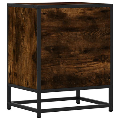 vidaXL Bedside Cabinets 2 pcs Smoked Oak 40x31x50 cm Engineered Wood and Metal