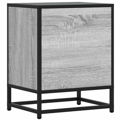 vidaXL Bedside Cabinet Grey Sonoma 40x31x50 cm Engineered Wood and Metal