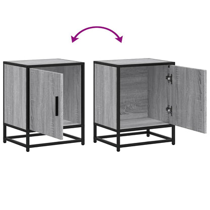 vidaXL Bedside Cabinet Grey Sonoma 40x31x50 cm Engineered Wood and Metal