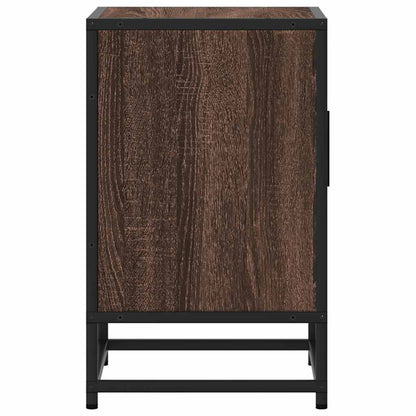 vidaXL Bedside Cabinet Brown Oak 40x31x50 cm Engineered Wood and Metal