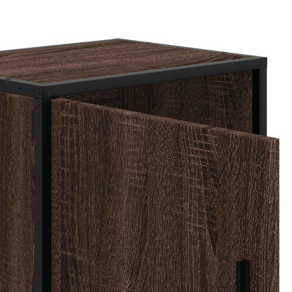 vidaXL Bedside Cabinet Brown Oak 40x31x50 cm Engineered Wood and Metal