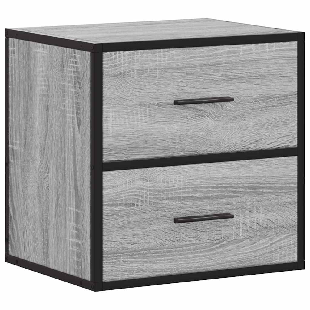 vidaXL Wall-mounted Bedside Cabinet Grey Sonoma 40x31x39.5 cm