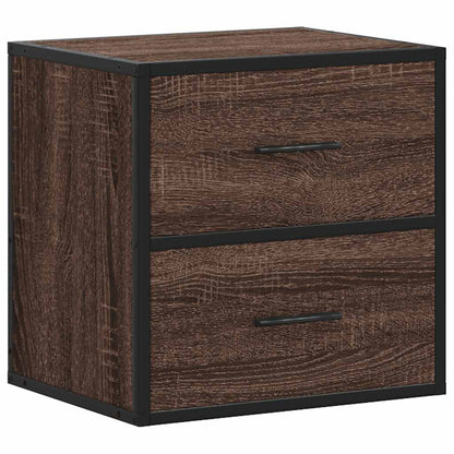 vidaXL Wall-mounted Bedside Cabinet Brown Oak 40x31x39.5 cm