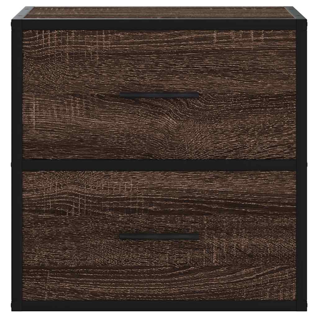 vidaXL Wall-mounted Bedside Cabinet Brown Oak 40x31x39.5 cm