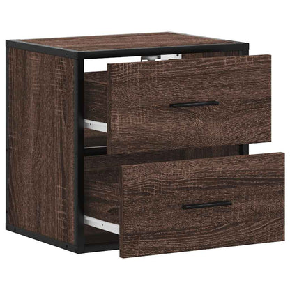vidaXL Wall-mounted Bedside Cabinets 2 pcs Brown Oak 40x31x39.5 cm