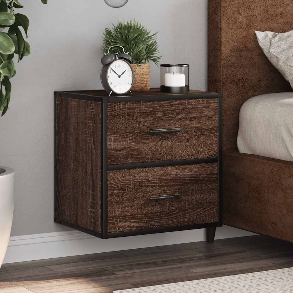vidaXL Wall-mounted Bedside Cabinets 2 pcs Brown Oak 40x31x39.5 cm