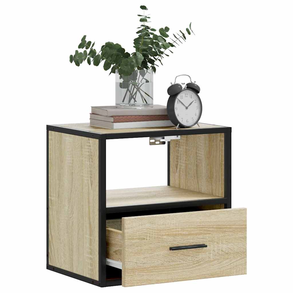 vidaXL Wall-mounted Bedside Cabinet Sonoma Oak 40x31x39.5 cm