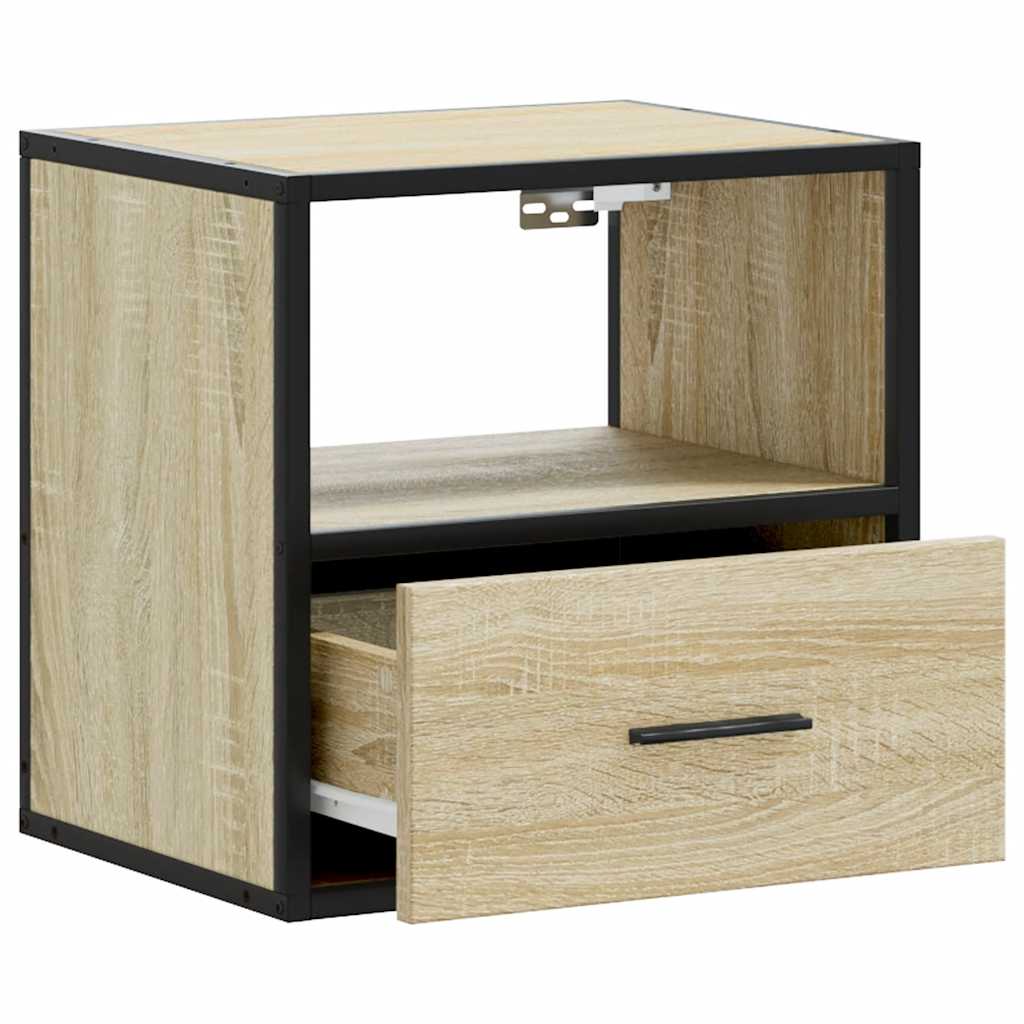 vidaXL Wall-mounted Bedside Cabinet Sonoma Oak 40x31x39.5 cm