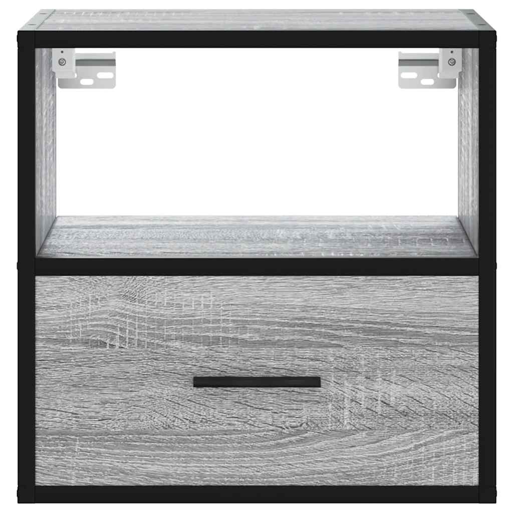 vidaXL Wall-mounted Bedside Cabinet Grey Sonoma 40x31x39.5 cm