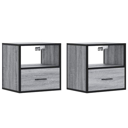 vidaXL Wall-mounted Bedside Cabinets 2 pcs Grey Sonoma 40x31x39.5 cm