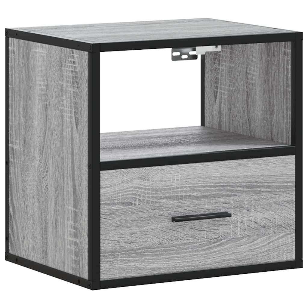 vidaXL Wall-mounted Bedside Cabinets 2 pcs Grey Sonoma 40x31x39.5 cm