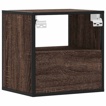 vidaXL Wall-mounted Bedside Cabinet Brown Oak 40x31x39.5 cm