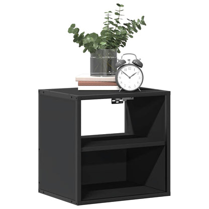 vidaXL Wall-mounted Bedside Cabinet Black 40x31x39.5 cm