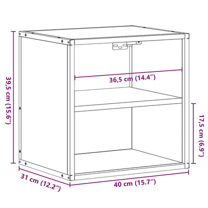 vidaXL Wall-mounted Bedside Cabinet Sonoma Oak 40x31x39.5 cm