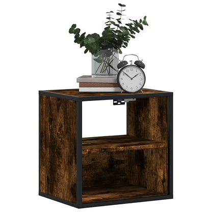 vidaXL Wall-mounted Bedside Cabinet Smoked Oak 40x31x39.5 cm