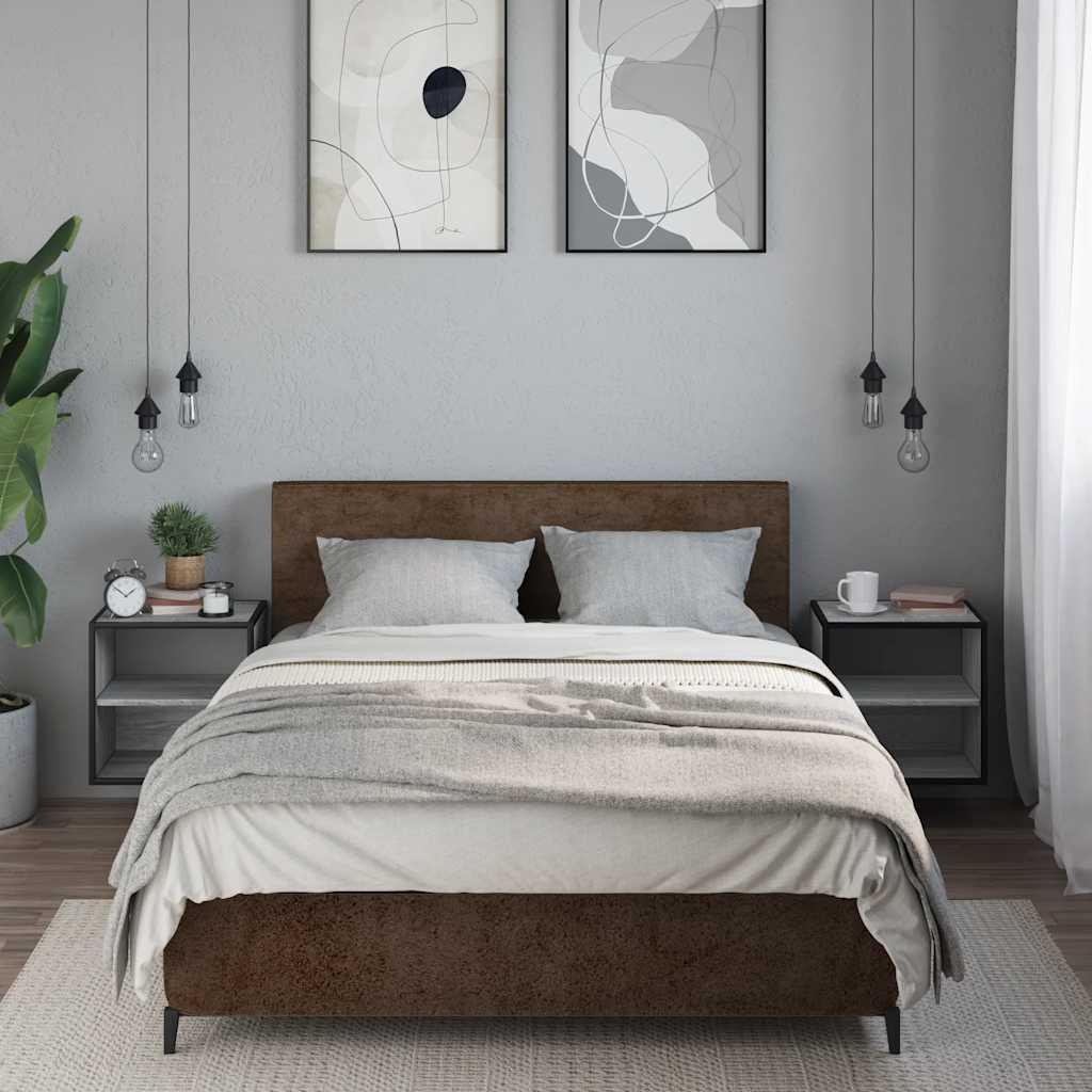 vidaXL Wall-mounted Bedside Cabinets 2 pcs Grey Sonoma 40x31x39.5 cm
