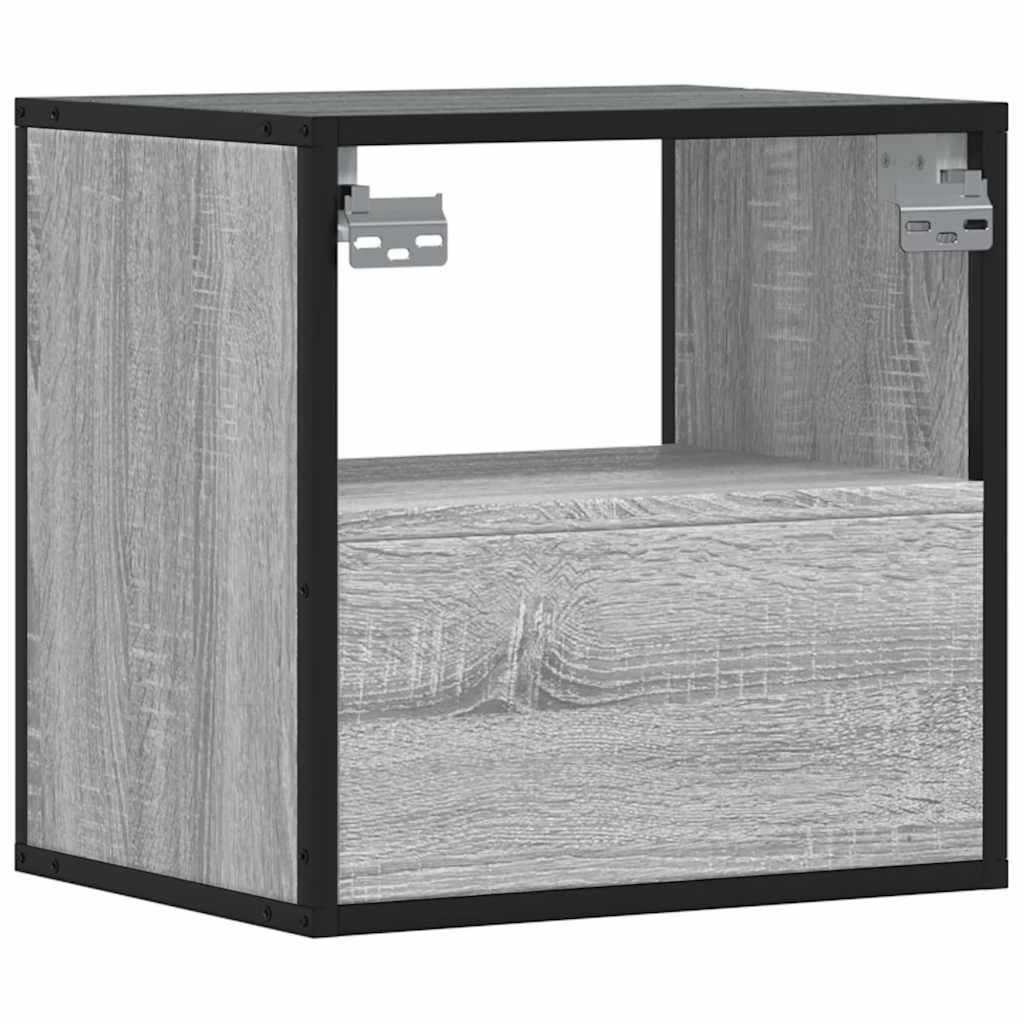 vidaXL Wall-mounted Bedside Cabinets 2 pcs Grey Sonoma 40x31x39.5 cm