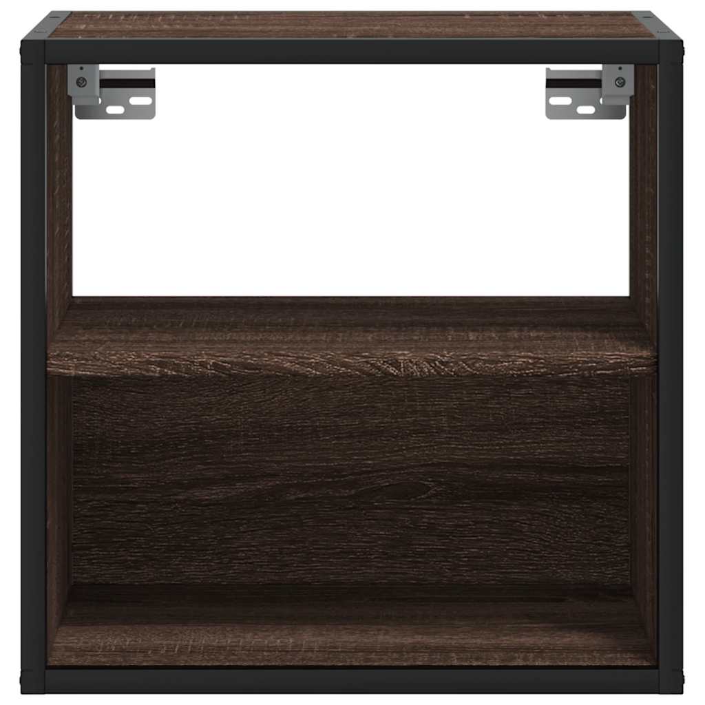 vidaXL Wall-mounted Bedside Cabinet Brown Oak 40x31x39.5 cm