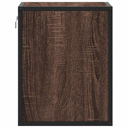 vidaXL Wall-mounted Bedside Cabinet Brown Oak 40x31x39.5 cm
