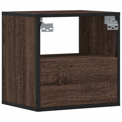 vidaXL Wall-mounted Bedside Cabinet Brown Oak 40x31x39.5 cm