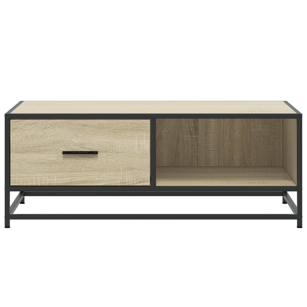 vidaXL Coffee Table Sonoma Oak 90x57x35 cm Engineered Wood and Metal