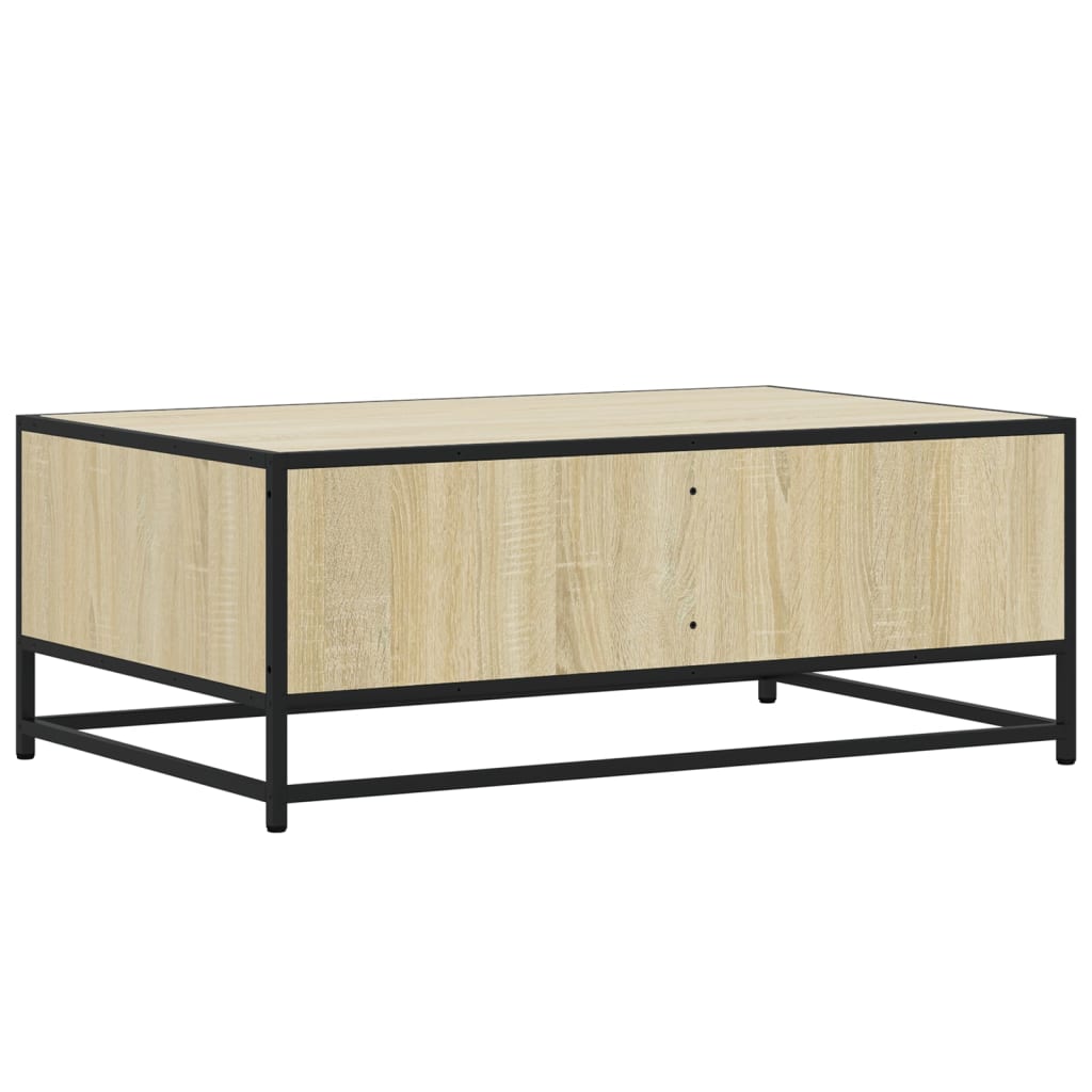 vidaXL Coffee Table Sonoma Oak 90x57x35 cm Engineered Wood and Metal