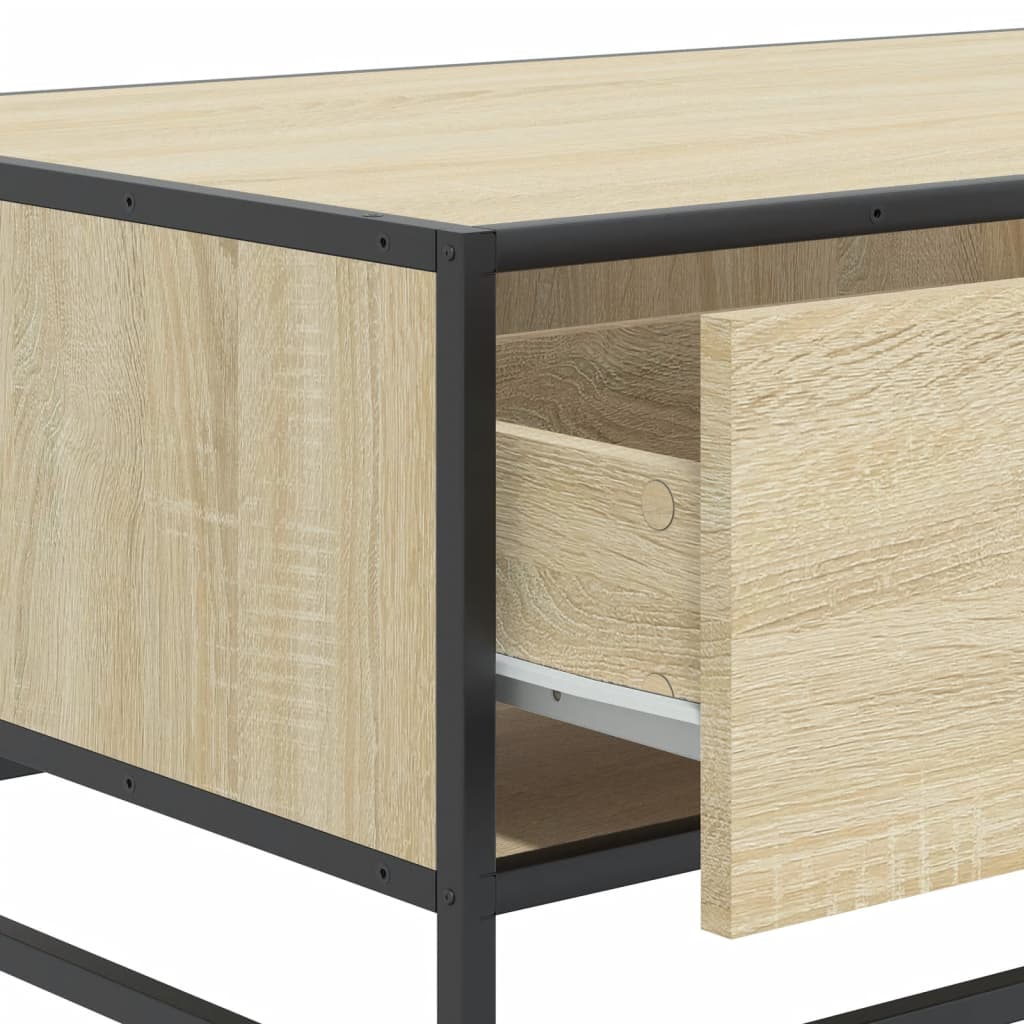 vidaXL Coffee Table Sonoma Oak 90x57x35 cm Engineered Wood and Metal