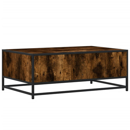 vidaXL Coffee Table Smoked Oak 90x57x35 cm Engineered Wood and Metal
