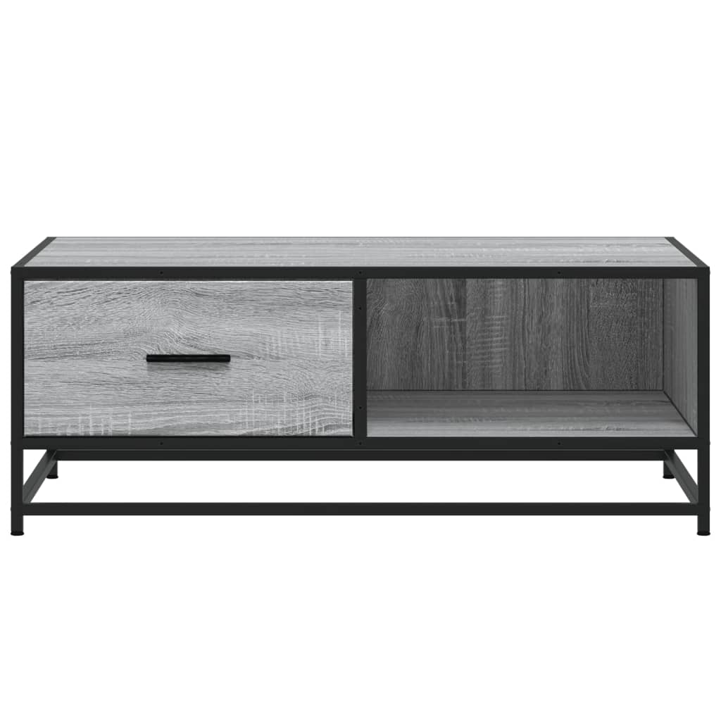 vidaXL Coffee Table Grey Sonoma 90x57x35 cm Engineered Wood and Metal