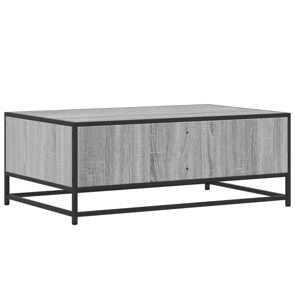 vidaXL Coffee Table Grey Sonoma 90x57x35 cm Engineered Wood and Metal