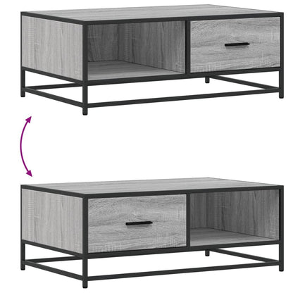 vidaXL Coffee Table Grey Sonoma 90x57x35 cm Engineered Wood and Metal