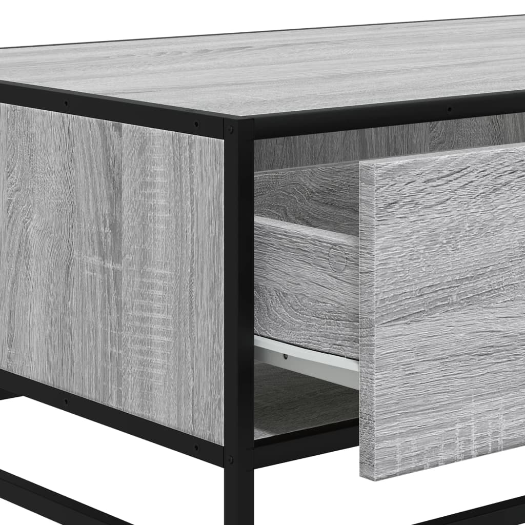vidaXL Coffee Table Grey Sonoma 90x57x35 cm Engineered Wood and Metal