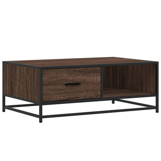 vidaXL Coffee Table Brown Oak 90x57x35 cm Engineered Wood and Metal