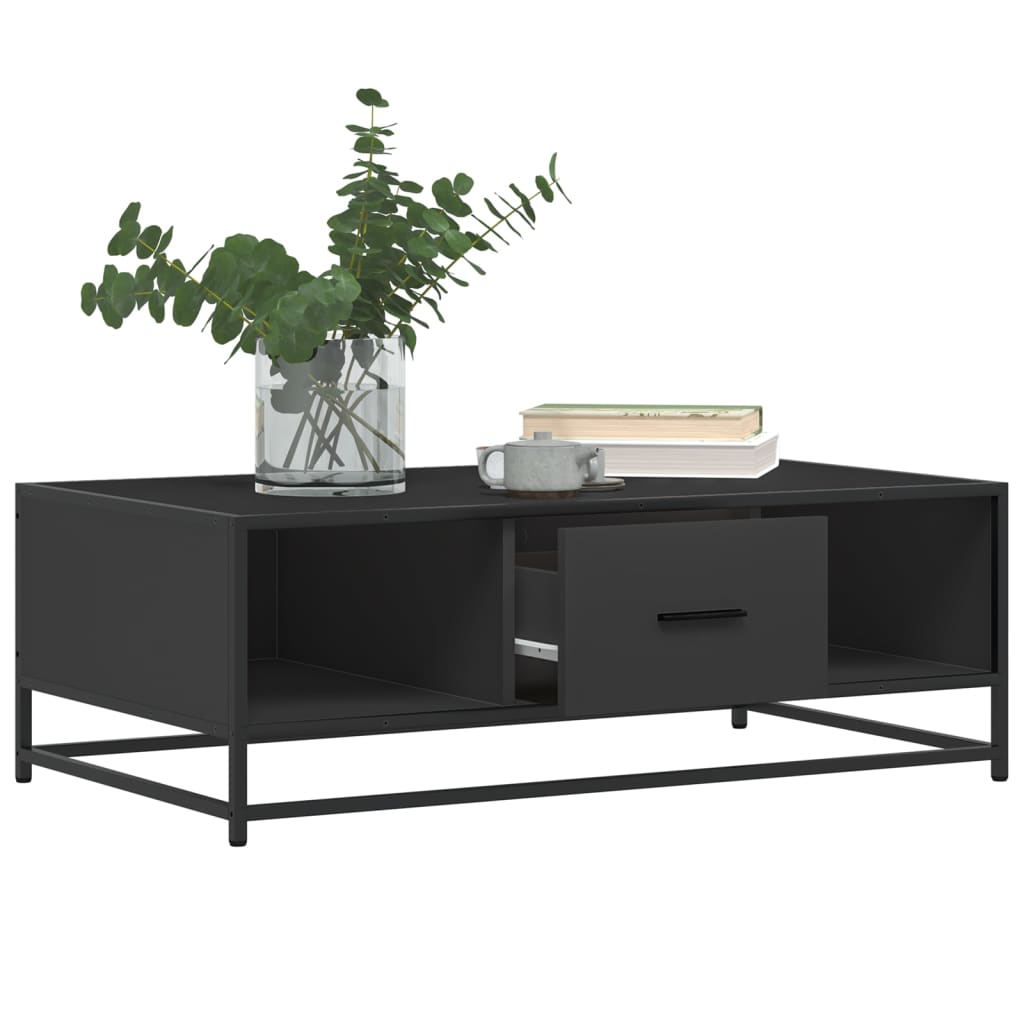 vidaXL Coffee Table Black 100x57x35 cm Engineered Wood and Metal