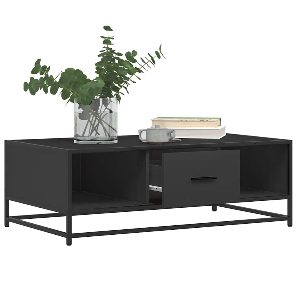 vidaXL Coffee Table Black 100x57x35 cm Engineered Wood and Metal