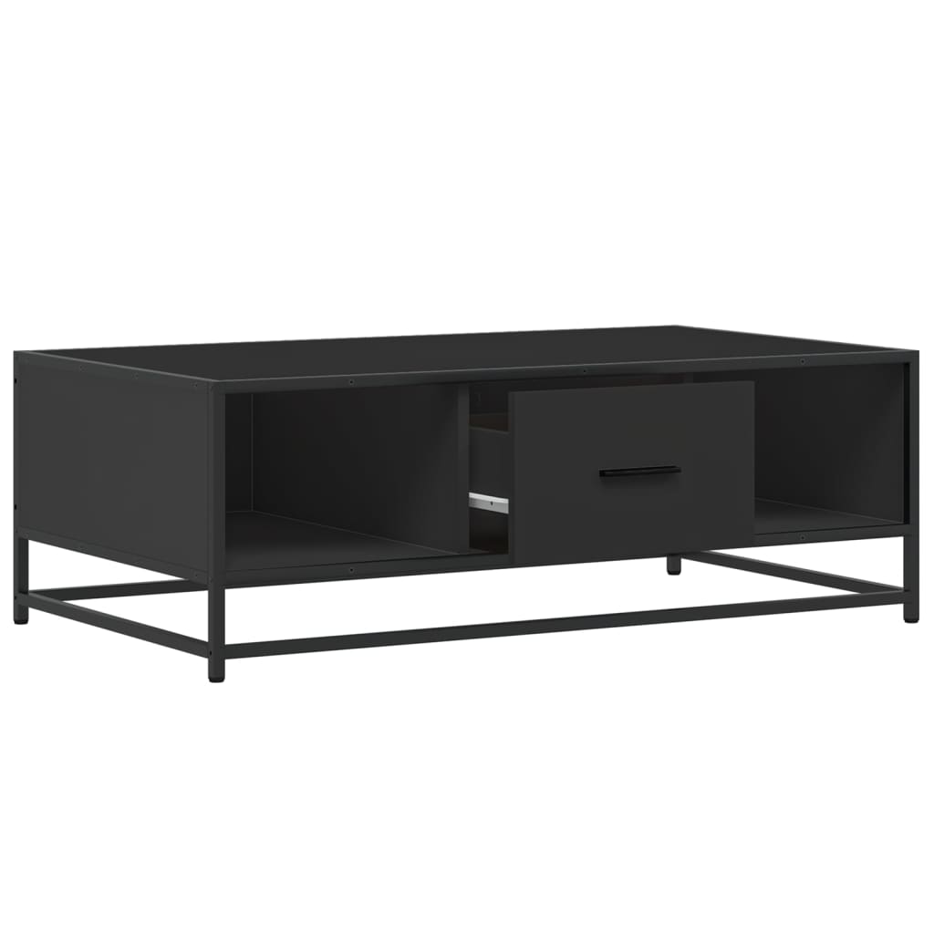 vidaXL Coffee Table Black 100x57x35 cm Engineered Wood and Metal