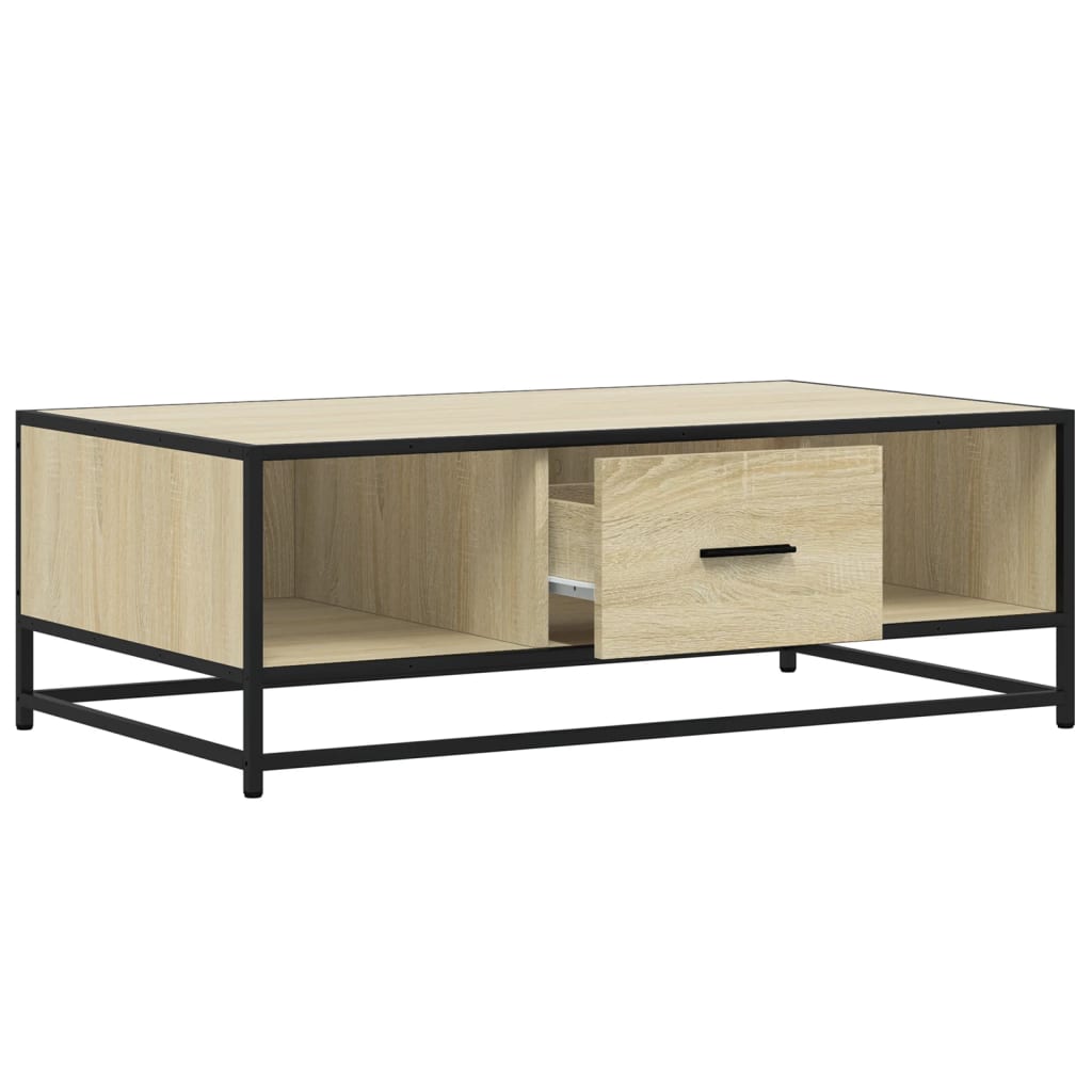 vidaXL Coffee Table Sonoma Oak 100x57x35 cm Engineered Wood and Metal