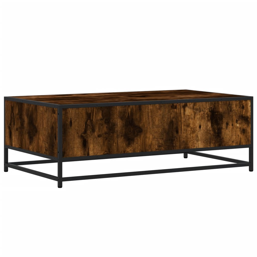 vidaXL Coffee Table Smoked Oak 100x57x35 cm Engineered Wood and Metal