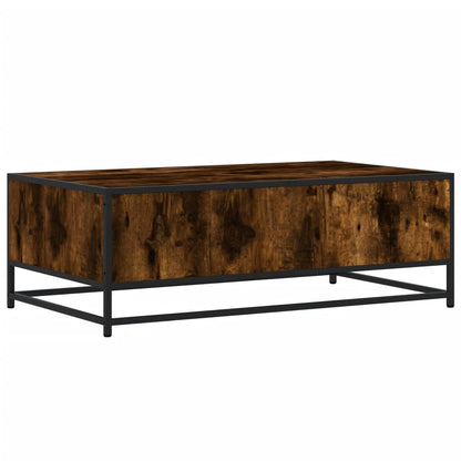 vidaXL Coffee Table Smoked Oak 100x57x35 cm Engineered Wood and Metal