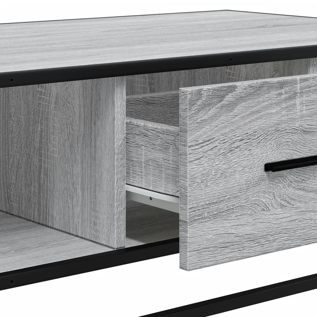 vidaXL Coffee Table Grey Sonoma 100x57x35 cm Engineered Wood and Metal