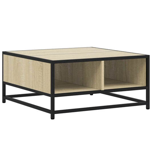 vidaXL Coffee Table Sonoma Oak 60.5x60.5x30 cm Engineered Wood and Metal