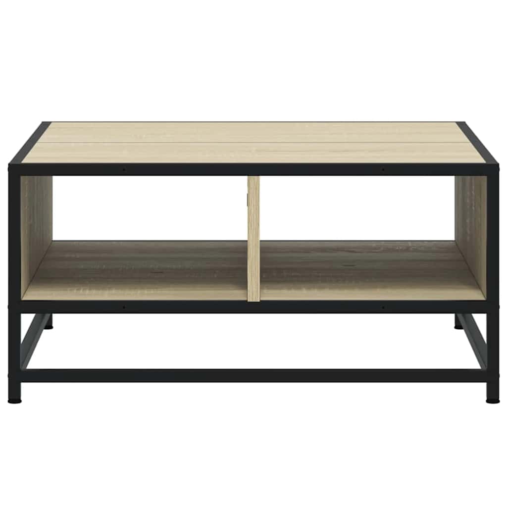 vidaXL Coffee Table Sonoma Oak 60.5x60.5x30 cm Engineered Wood and Metal
