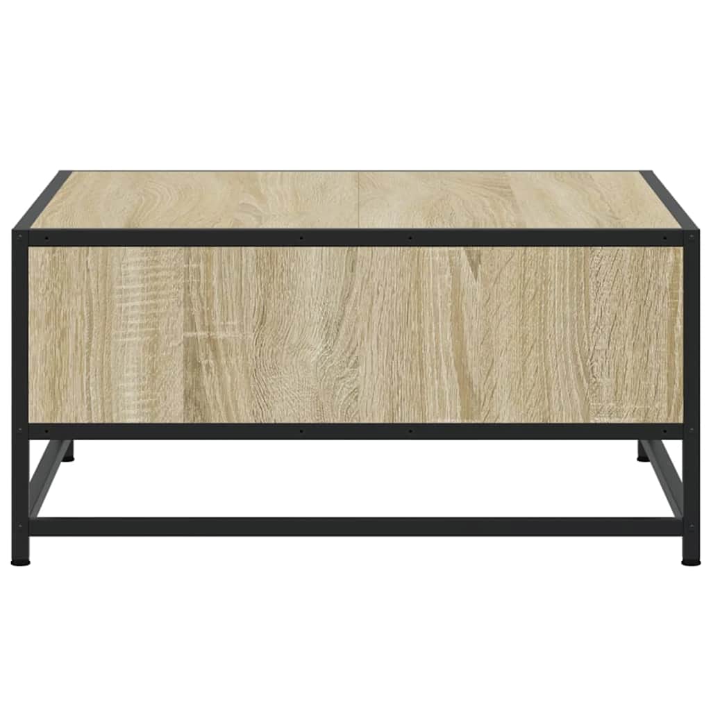 vidaXL Coffee Table Sonoma Oak 60.5x60.5x30 cm Engineered Wood and Metal
