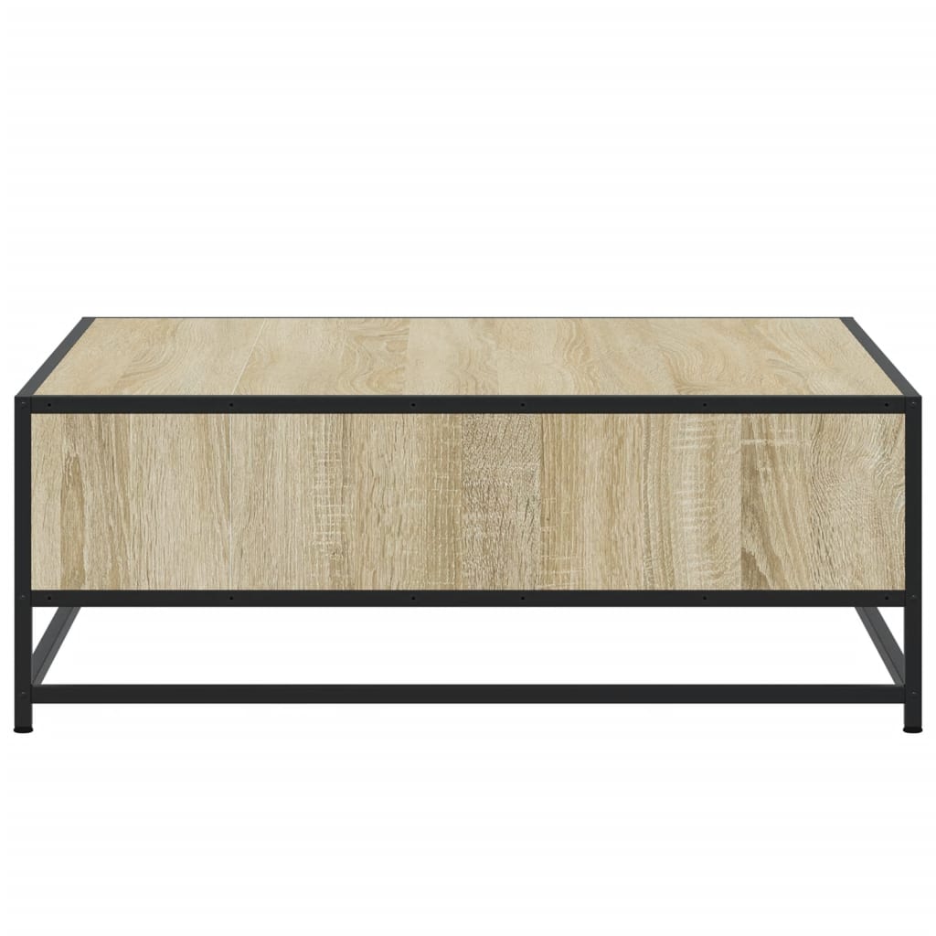 vidaXL Coffee Table Sonoma Oak 80x80x30 cm Engineered Wood and Metal