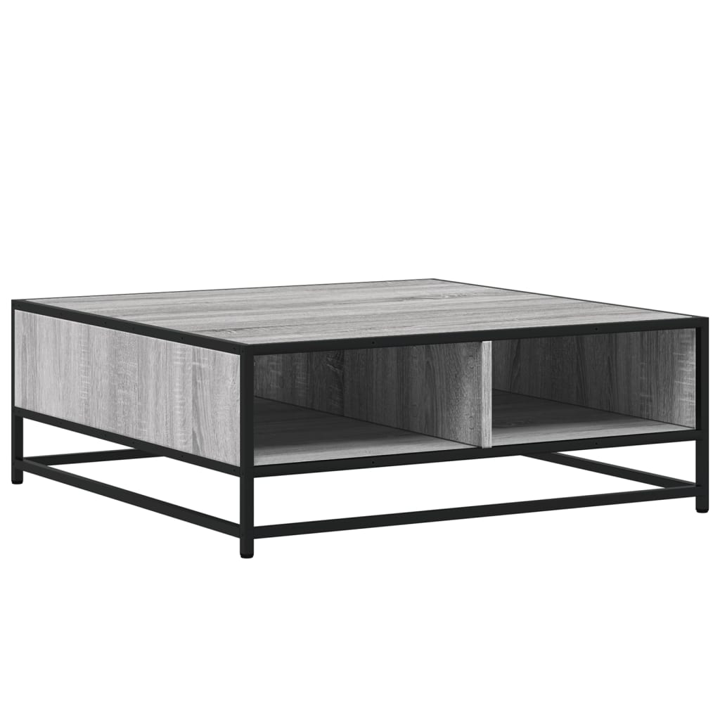 vidaXL Coffee Table Grey Sonoma 80x80x30 cm Engineered Wood and Metal