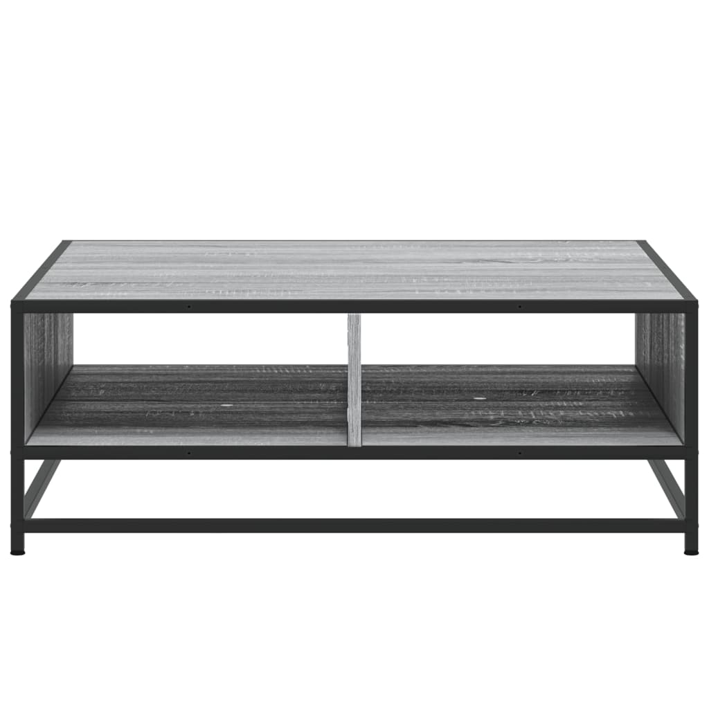 vidaXL Coffee Table Grey Sonoma 80x80x30 cm Engineered Wood and Metal
